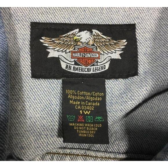 Harley-Davidson Women's Denim Jean Jacket Size 1W - Classic Logo Patch Design - Picture 3 of 3